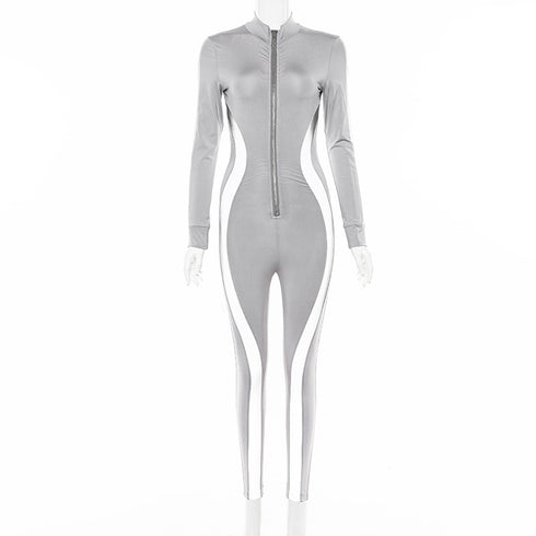 Reflective Paneled Bodysuit - ROUTINE FASHION